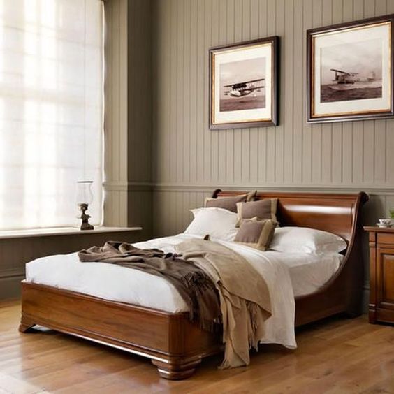 Farmhouse Bedroom Ideas: Simple Wooden Platform Bed