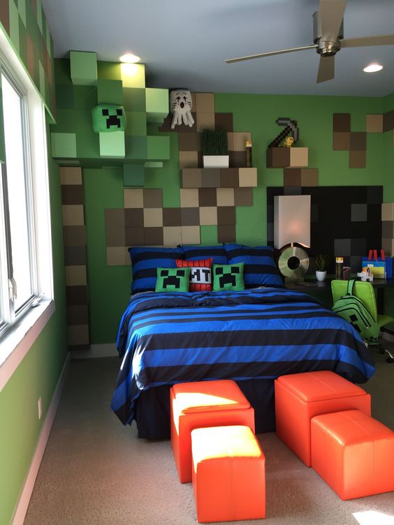 Boys Bedroom Ideas: Minecraft Inspired Design