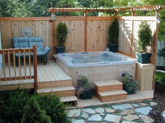 hot tub backyard feature
