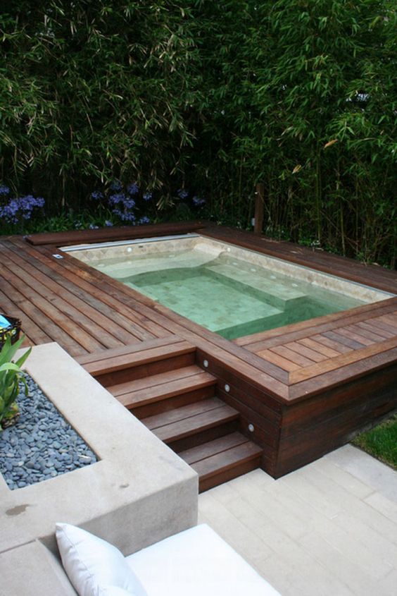 Exhilarating Built-In Hot Tub Ideas for Comfortable Relaxing Time