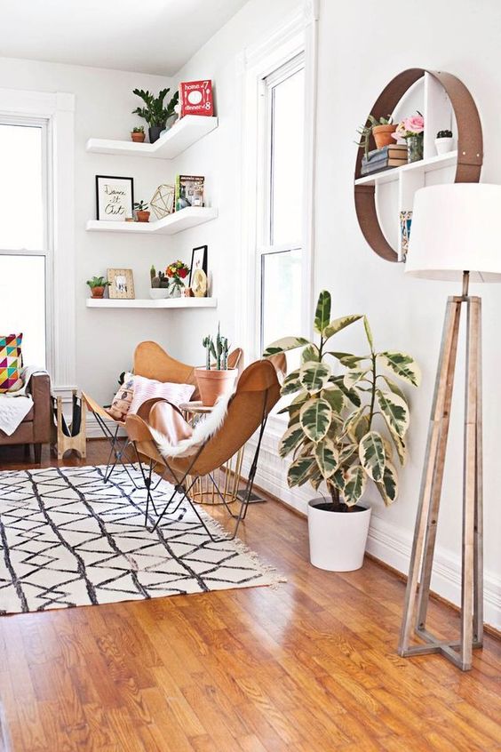Living Room Shelves Ideas 19