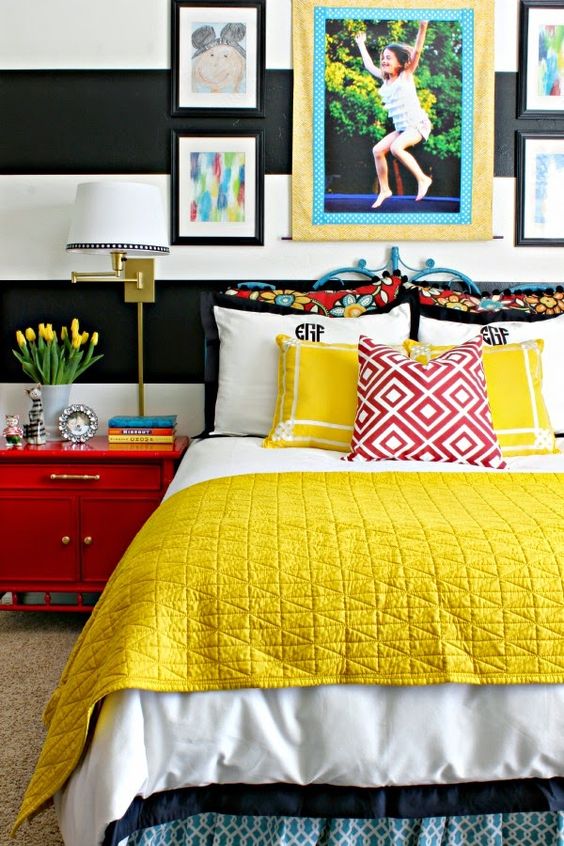 Yellow Bedroom Ideas: Festive Eclectic Bedroom