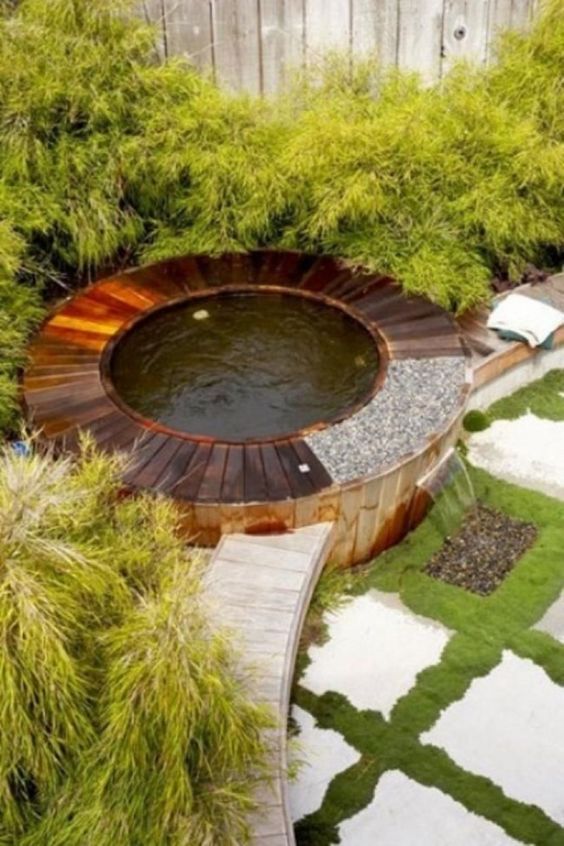 Hot Tub Landscaping: Natural Tub Garden