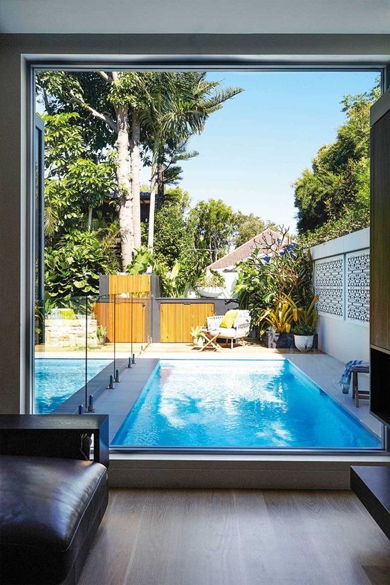 Rectangle Swimming Pool Ideas: Small Modern Decor