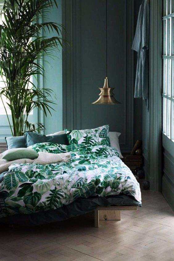 Green Bedroom Ideas: Simple Tropical Concept