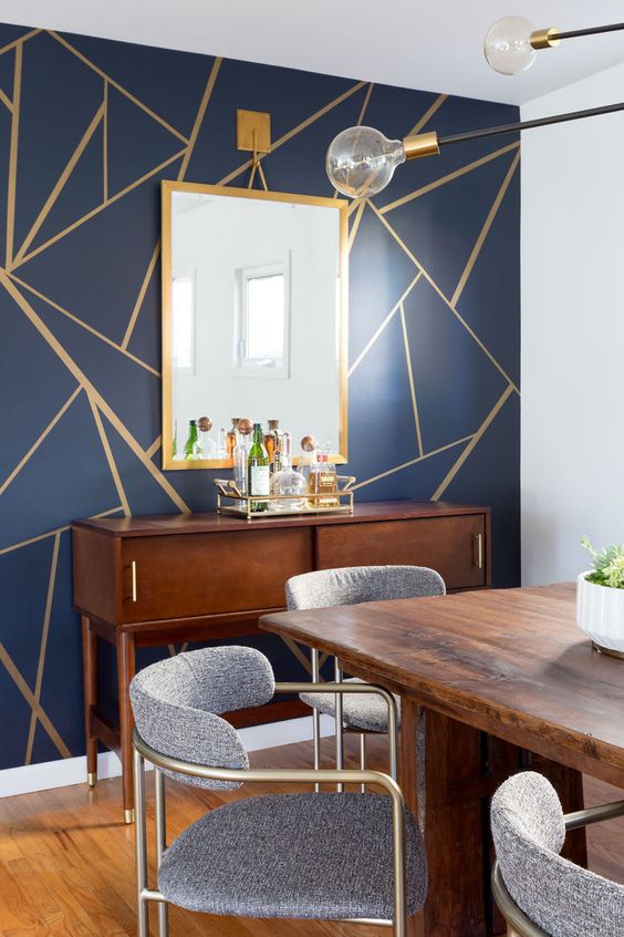 Living Room Wallpaper Ideas: Modern Bold Pattern