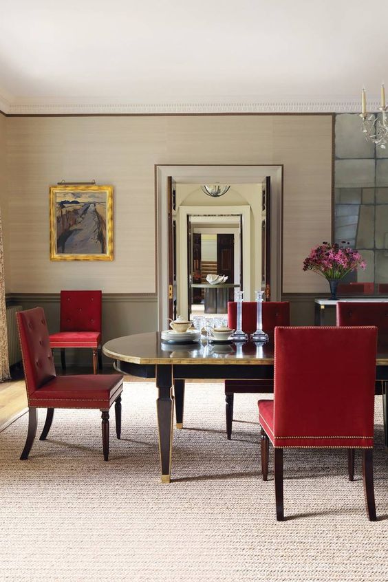 Red Dining Room Ideas: Minimalist Red Accent