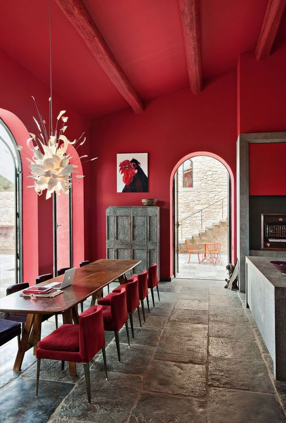 Red Dining Room Ideas: Bold Red Nuance
