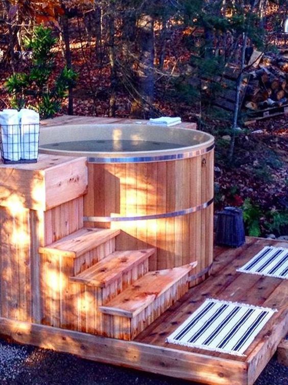 Cedar Hot Tub: Exhilarating Wooden Deck