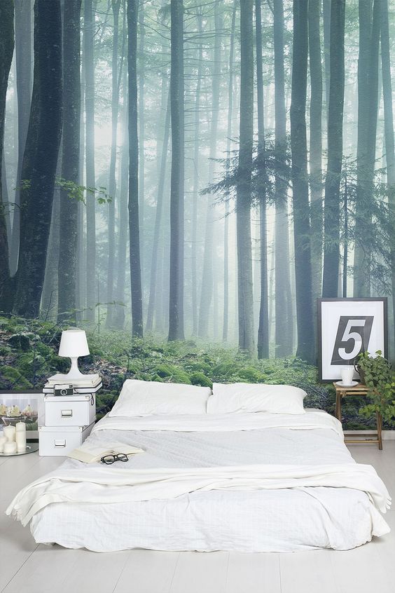 Bedroom Wallpaper Ideas: Breezy Forest Vibe